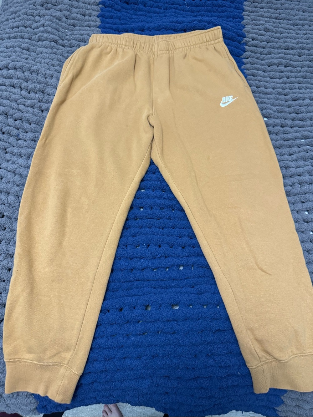 Nike Tan Track Joggers with White Swoosh